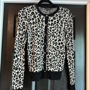 Ann Taylor Animal Print Cardigan M